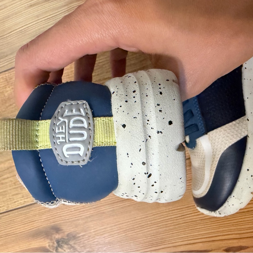 Hey Dude Kids Sneakers - Navy, Beige, and Orange - Picture 6 of 8